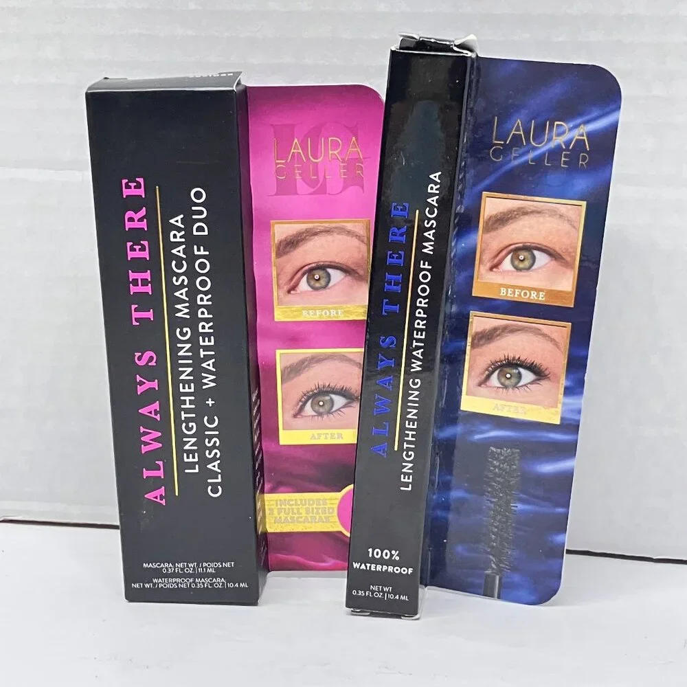 Laura Geller Always There Lengthening Mascara Classic & Waterproof Black 3 Pack